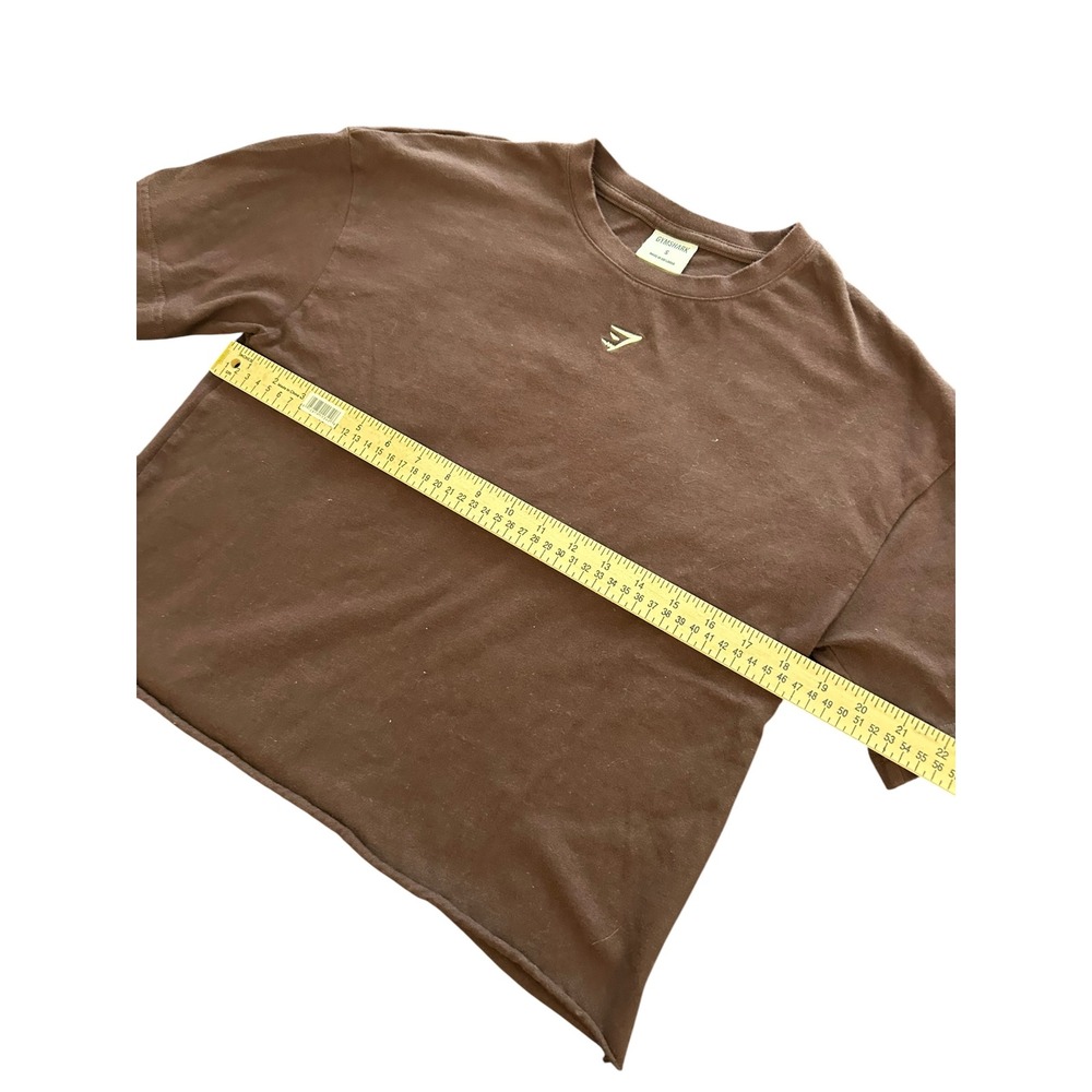 Gymshark Lifting Club Espresso Brown Cropped Graphic T-Shirt Womens Small - Picture 7 of 8